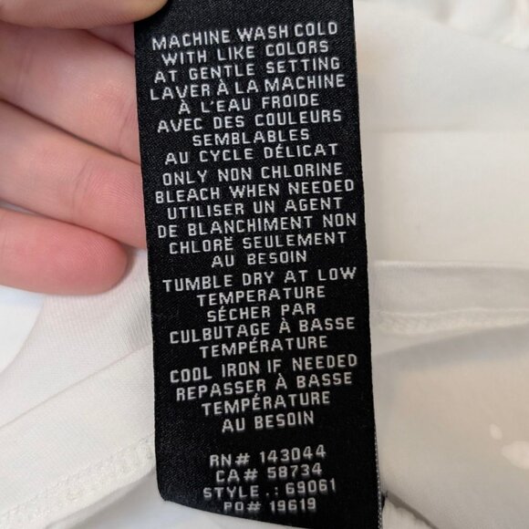 7FAM White V-Neck Puffy Sleeve Top - Picture 9 of 9